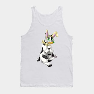 Bobtail BunnyCat: Black Bicolor (Yellow) Tank Top